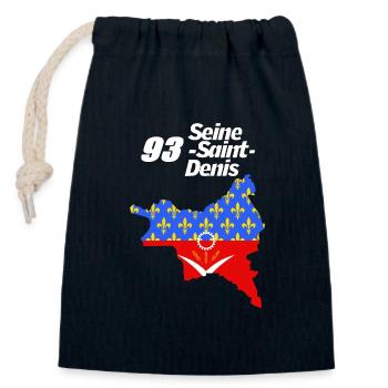 Seine Saint-Denis - Closable cotton gift bag (14x20cm) - navy - Front