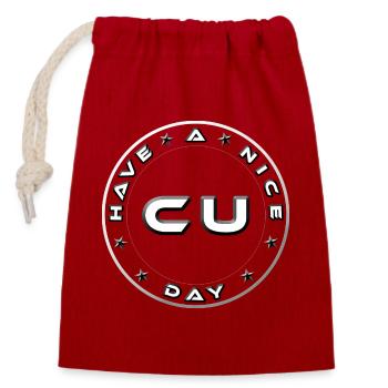 HAVE A NICE DAY SEE YOU - Closable cotton gift bag (14x20cm) - red - Front