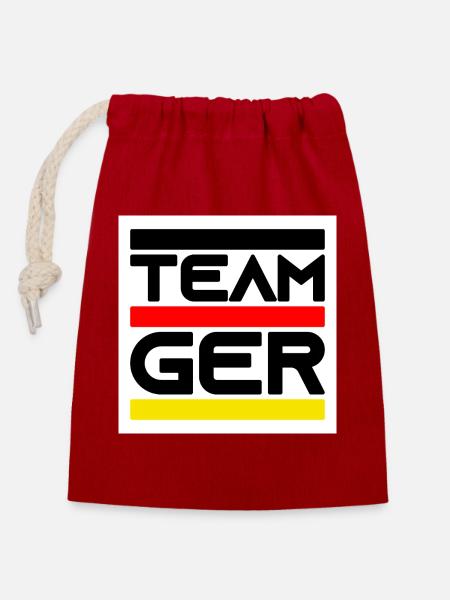Team Germany - Verschließbarer Geschenkbeutel aus Baumwolle (14x20cm) - Rot