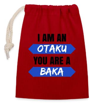 Baka Statement Otaku Anime Japan Manga Pop Culture - Closable cotton gift bag (14x20cm) - red - Front