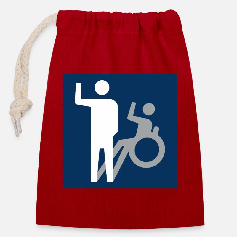 Tous les handicaps ne sont pas visibles * - Sac cadeau en coton avec cordon (14 x 20 cm) - rouge