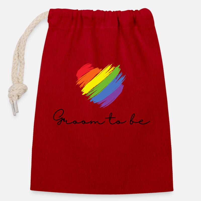 Groom to be - Pride Edition - Verschließbarer Geschenkbeutel aus Baumwolle (14x20cm) - Rot