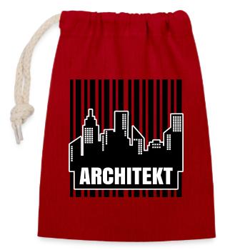 Profession Saying Job Supervisor Career Architect - Closable cotton gift bag (14x20cm) - red - Front