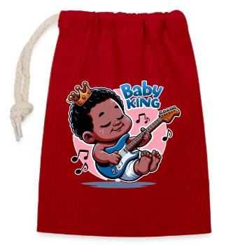 Baby King - Sac cadeau en coton avec cordon (14 x 20 cm) - rouge - Devant