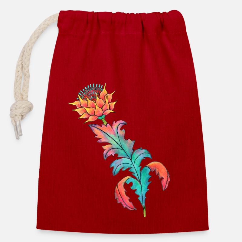 rainbow.thistle - Closable cotton gift bag (14x20cm) - red