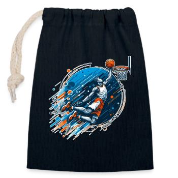 Basketball Dunking Gift - Closable cotton gift bag (14x20cm) - navy - Front