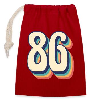 Vintage Retro T-Shirt Nummer 86 Eighty Six - Verschließbarer Geschenkbeutel aus Baumwolle (14x20cm) - Rot - Vorne