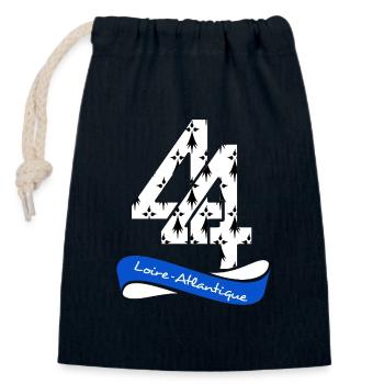 Loire Atlantique - Sac cadeau en coton avec cordon (14 x 20 cm) - bleu marine - Devant
