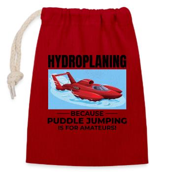 Wasserflugzeug Boot Rennen Humor Pfütze Springen Lustig - Verschließbarer Geschenkbeutel aus Baumwolle (14x20cm) - Rot - Vorne