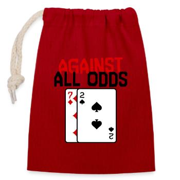 Casino Statement Poker Kartenspiel Glücksspiel - Verschließbarer Geschenkbeutel aus Baumwolle (14x20cm) - Rot - Vorne