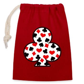 Poker Gambling Casino Card Game Gambling Poker - Closable cotton gift bag (14x20cm) - red - Front