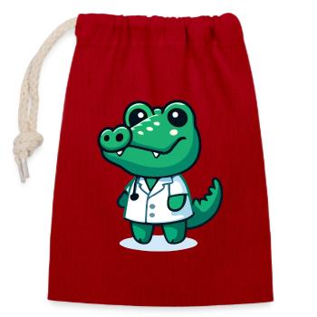 Doc Gator: Der Heiler des Sumpflandes - Verschließbarer Geschenkbeutel aus Baumwolle (14x20cm) - Rot - Vorne