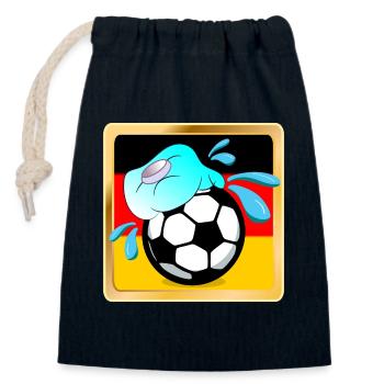 DEUTSCHLAND SOMMER HITZE - FUßBALL - Verschließbarer Geschenkbeutel aus Baumwolle (14x20cm) - Navy - Vorne