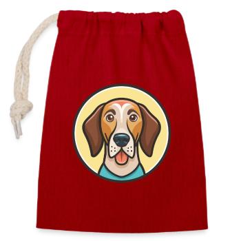 Bulgarischer Schweißhund, Hunderasse, Cartoon, Kawaii, Haustier - Verschließbarer Geschenkbeutel aus Baumwolle (14x20cm) - Rot - Vorne