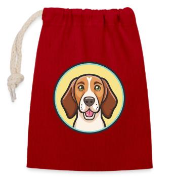 Kolumbianischer Fino Hound Hund Rasse Cartoon Kawaii Haustier - Verschließbarer Geschenkbeutel aus Baumwolle (14x20cm) - Rot - Vorne