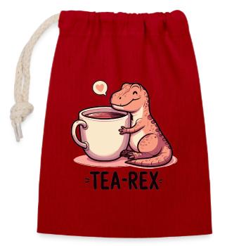 Thé Rex Thé Rex Cadeau de buveur de thé - Sac cadeau en coton avec cordon (14 x 20 cm) - rouge - Devant