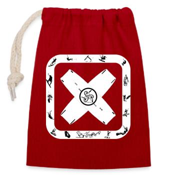 KITESURFING - Sac cadeau en coton avec cordon (14 x 20 cm) - rouge - Devant