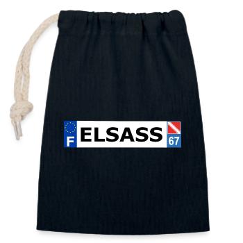 Elsass - Sac cadeau en coton avec cordon (14 x 20 cm) - bleu marine - Devant