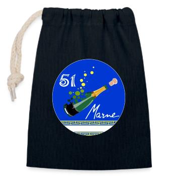 Marne - Sac cadeau en coton avec cordon (14 x 20 cm) - bleu marine - Devant