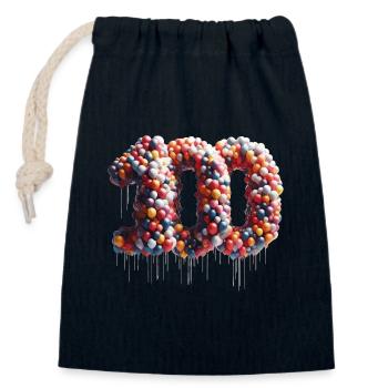 100 Years Balloons Birthday Gift - Closable cotton gift bag (14x20cm) - navy - Front