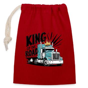 King of the Road - Verschließbarer Geschenkbeutel aus Baumwolle (14x20cm) - Rot - Vorne