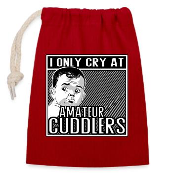 I Only Cry at Amateur Cuddlers - Verschließbarer Geschenkbeutel aus Baumwolle (14x20cm) - Rot - Vorne