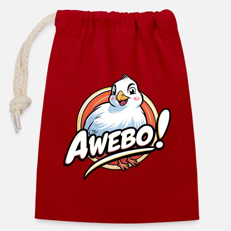 Awebo - Closable cotton gift bag (14x20cm) - red