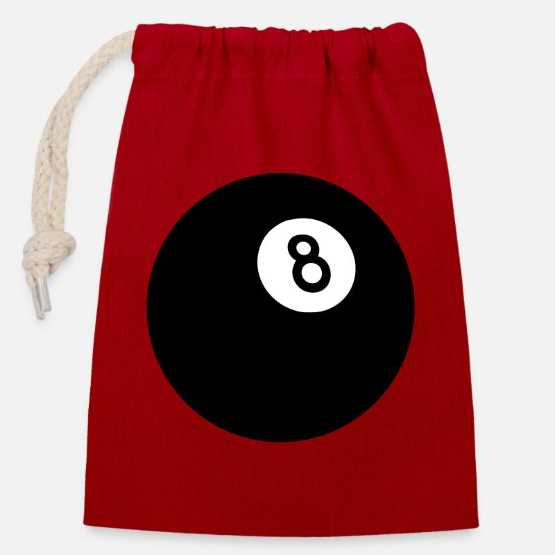 Black Eight - Closable cotton gift bag (14x20cm) - red