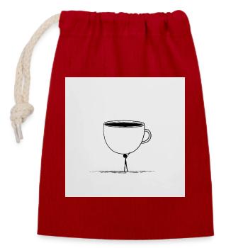 Kaffee? Nur in Eimern, bitte! - Verschließbarer Geschenkbeutel aus Baumwolle (14x20cm) - Rot - Vorne