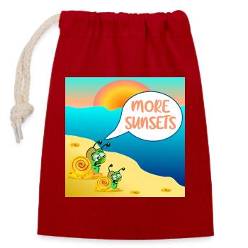 SUMMER SNAIL SUNSET COUPLE - Closable cotton gift bag (14x20cm) - red - Front