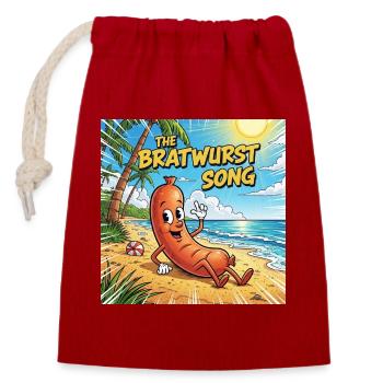 The Bratwurst Song - Closable cotton gift bag (14x20cm) - red - Front