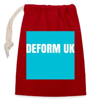 Deform UK Spoof Maillot de foot - Sac cadeau en coton avec cordon (14 x 20 cm) - rouge - Devant