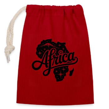 Afrika - Souvenir-Design - Verschließbarer Geschenkbeutel aus Baumwolle (14x20cm) - Rot - Vorne