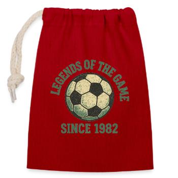 Football - Closable cotton gift bag (14x20cm) - red - Front