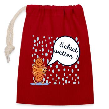 SCHIETWETTER HAMBURG - Verschließbarer Geschenkbeutel aus Baumwolle (14x20cm) - Rot - Vorne