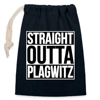 STRAIGHT OUTTA LEIPZIG PLAGWITZ - Verschließbarer Geschenkbeutel aus Baumwolle (14x20cm) - Navy - Vorne