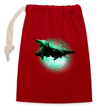 Neon jet in the Green Halo - Closable cotton gift bag (14x20cm) - red - Front