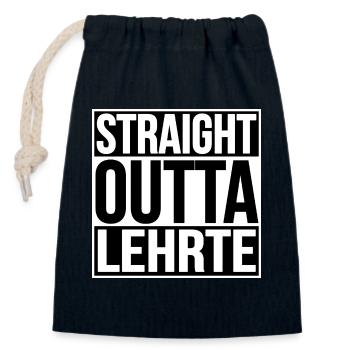 STRAIGHT OUTTA LEHRTE - Closable cotton gift bag (14x20cm) - navy - Front