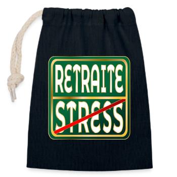 Retirement Stress Work - Closable cotton gift bag (14x20cm) - navy - Front