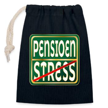 RETIREMENT STRESS WORK - Closable cotton gift bag (14x20cm) - navy - Front