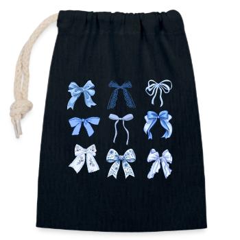 Blue knots - Closable cotton gift bag (14x20cm) - navy - Front