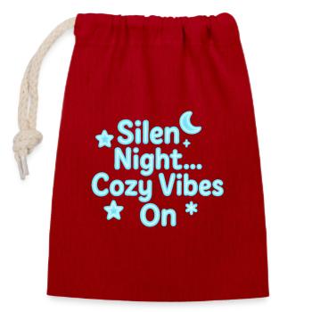 Silen Night Neon Cozy Vibes - Verschließbarer Geschenkbeutel aus Baumwolle (14x20cm) - Rot - Vorne