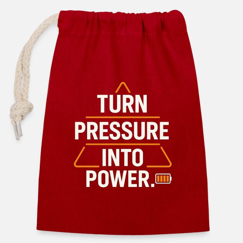 Turning pressure into power - Closable cotton gift bag (14x20cm) - red