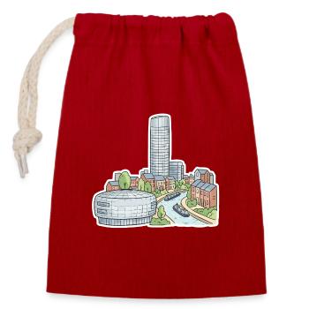 Art des canaux de la Rotonde de la Rotonde de Birmingham - Sac cadeau en coton avec cordon (14 x 20 cm) - rouge - Devant