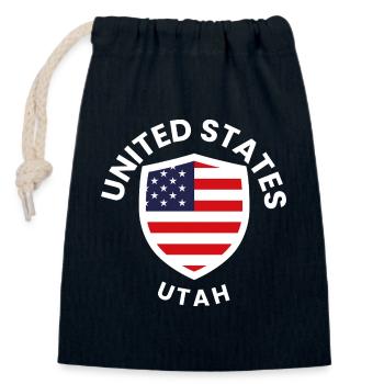 Bouclier des États-Unis de l’Utah - Sac cadeau en coton avec cordon (14 x 20 cm) - bleu marine - Devant