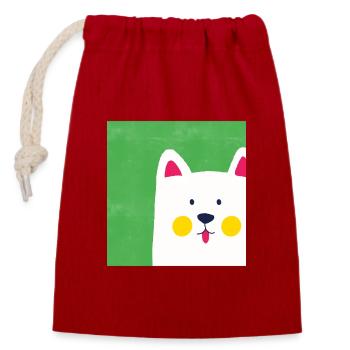 Amoureux des chiens - Sac cadeau en coton avec cordon (14 x 20 cm) - rouge - Devant
