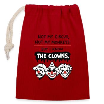 Déclaration Not My Circus, Not My Monkeys - Sac cadeau en coton avec cordon (14 x 20 cm) - rouge - Devant