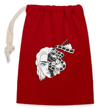 MélanieDeaf Production - Closable cotton gift bag (14x20cm) - red - Front