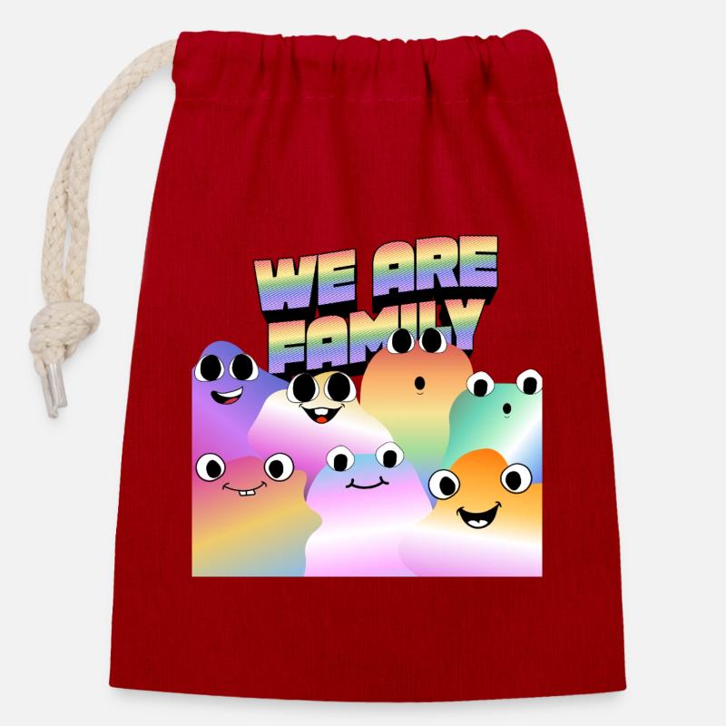 Pride Family - Closable cotton gift bag (14x20cm) - red