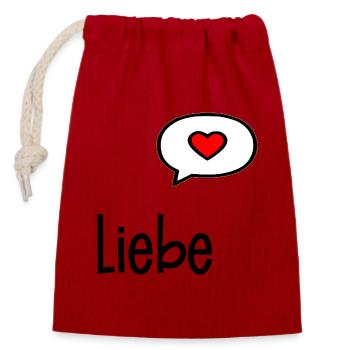 Valentinstag Liebe Herz - Verschließbarer Geschenkbeutel aus Baumwolle (14x20cm) - Rot - Vorne